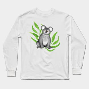 Cute Curious Koala Long Sleeve T-Shirt